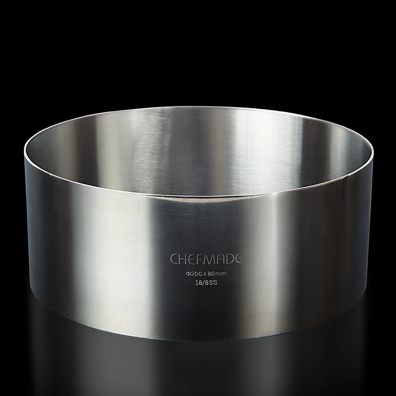 CHEFMADE Mousse Mold, 8-Inch Round Stainless Steel Cake Mold Seamless Mousse Ring
CHEFMADE Mousse Mold, 8-Inch Round Stainless Steel Cake Mold Seamless Mousse Ring