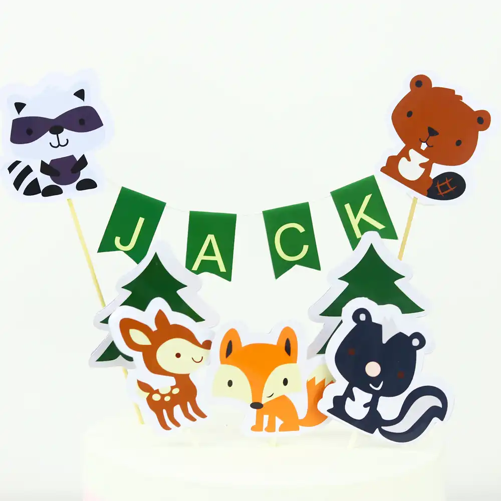 Woodland Cake Topper Woodland Animal Cake Banner Topper Woodland