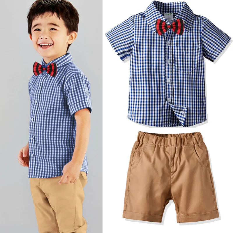 New Boys Plaid Shirt with Bow-tie and Shorts Suits for Birthday Children Cotton Clothes Teenager Formal Set for Wedding Party
New Boys Plaid Shirt with Bow-tie and Shorts Suits for Birthday Children Cotton Clothes Teenager Formal Set for Wedding Party