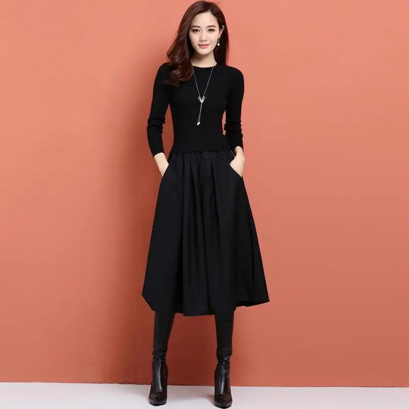 2019 Women Fashion Dress Round Collar Long Sleeve Knit Dress Female Slim Thin Midi Dresses Elegant Pleated A-Line Vestidos D86
2019 Women Fashion Dress Round Collar Long Sleeve Knit Dress Female Slim Thin Midi Dresses Elegant Pleated A-Line Vestidos D86