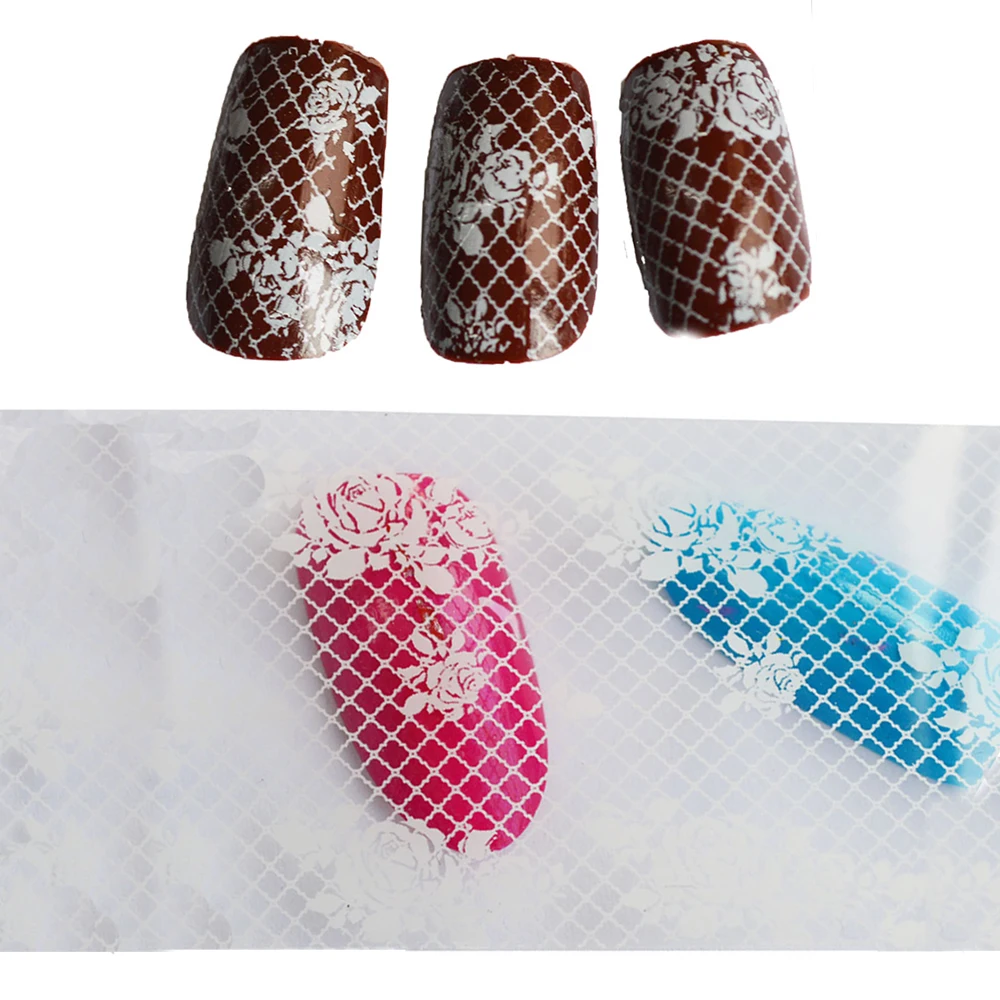 100cmx4cm White Hollow Lace Flower Pattern Nail Art Foil Stickers Decals Transfer Craft Nails Decorations DIY Accessory BEXK19
100cmx4cm White Hollow Lace Flower Pattern Nail Art Foil Stickers Decals Transfer Craft Nails Decorations DIY Accessory BEXK19