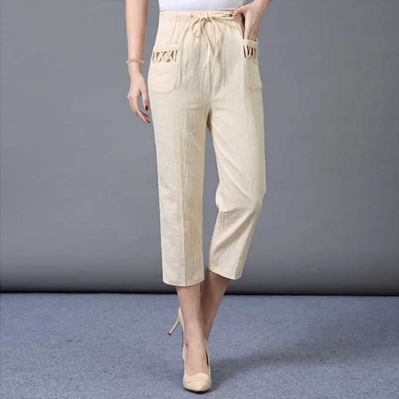 Women Summer Straight Pants 2019 High Waist Trousers Casual Pants Capris Female Cotton Elastic Waist Linen Pants Women LY143
Women Summer Straight Pants 2019 High Waist Trousers Casual Pants Capris Female Cotton Elastic Waist Linen Pants Women LY143