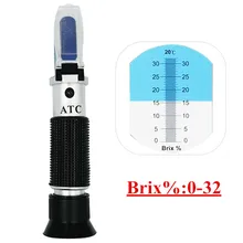 Hand held brix Réfractomètre testeur compteur avec ATC + huile d'étalonnage Sucre: 0-32% outils pour Fruits Légumes Jus 44% off(China)