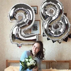 Декоративный фольгированный надувной шар-цифра
