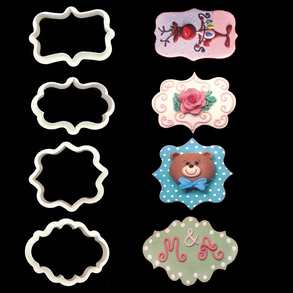 4pcs Vintage Plaque Frame Cookie Cutter Set Plastic Biscuit Mold Fondant Cutter Cake Decorating Tools Sugarcraft Baking Mold
4pcs Vintage Plaque Frame Cookie Cutter Set Plastic Biscuit Mold Fondant Cutter Cake Decorating Tools Sugarcraft Baking Mold