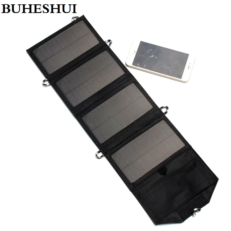 

BUHESHUI 7W Portable Folding Foldable Solar Panel Charger Battery Solar Mobile Phone Cellphone Charger For Power Bank New