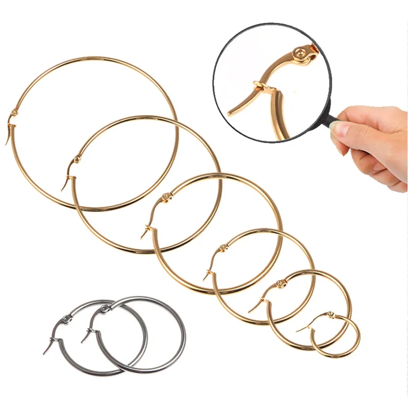 Women Golden/Silvery Earrings Stainless Steel Large Big Circle Smooth Simple Exaggeration Personality Wild jewelry
Women Golden/Silvery Earrings Stainless Steel Large Big Circle Smooth Simple Exaggeration Personality Wild jewelry