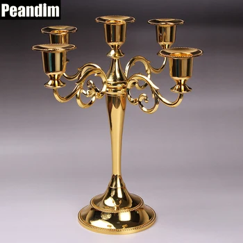 PEANDIM Five Arms Pillar Gold Candle Holder Candlestick 27cm Height Church Party Wedding Decorations Table Centerpieces
PEANDIM Five Arms Pillar Gold Candle Holder Candlestick 27cm Height Church Party Wedding Decorations Table Centerpieces