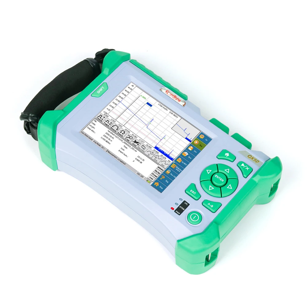 Fibre Optic FTTX OTDR Tester QX50 SM FTTH 1310/1550nm Built in VFL OTDR with FC,SC,LC UPC Connectors
Fibre Optic FTTX OTDR Tester QX50 SM FTTH 1310/1550nm Built in VFL OTDR with FC,SC,LC UPC Connectors