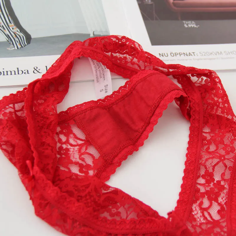 Plus Size S-XXL Women's Sexy Lace Underwear Low Rise Panties Ladies Briefs Thong Female G String Seamless Transparent Lingerie (4)