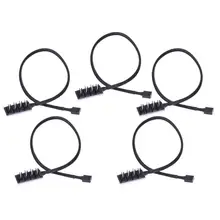 1 pièces boîtier hôte PC refroidisseur ventilateur câble d'alimentation 1 femelle à 4 mâle 4Pin prise ventilateur moyeu répartiteur câble pour 3Pin & 4Pin PWM ventilateur de refroidissement(China)