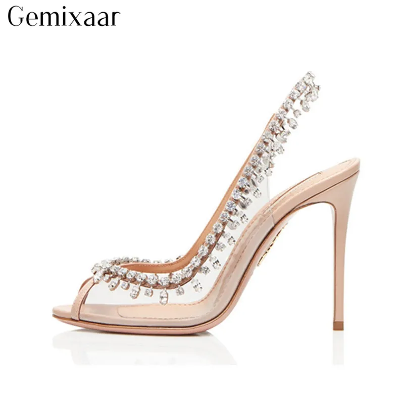 New Chic Sexy Crystal Gladiator Sandals Peep Toe Clear PVC Shallow Decor Tassal Shopping Shoes Elegant Bling Diamond Sandalias
New Chic Sexy Crystal Gladiator Sandals Peep Toe Clear PVC Shallow Decor Tassal Shopping Shoes Elegant Bling Diamond Sandalias