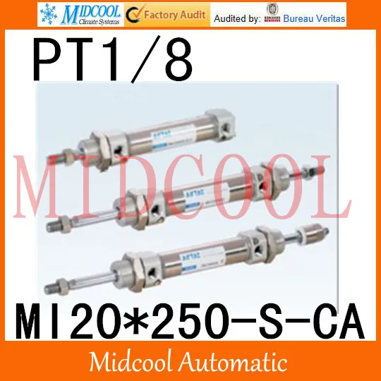 

MI Series ISO6432 Stainless Steel Mini Cylinder MI20*250-S-CA bore 20mm port PT1/8