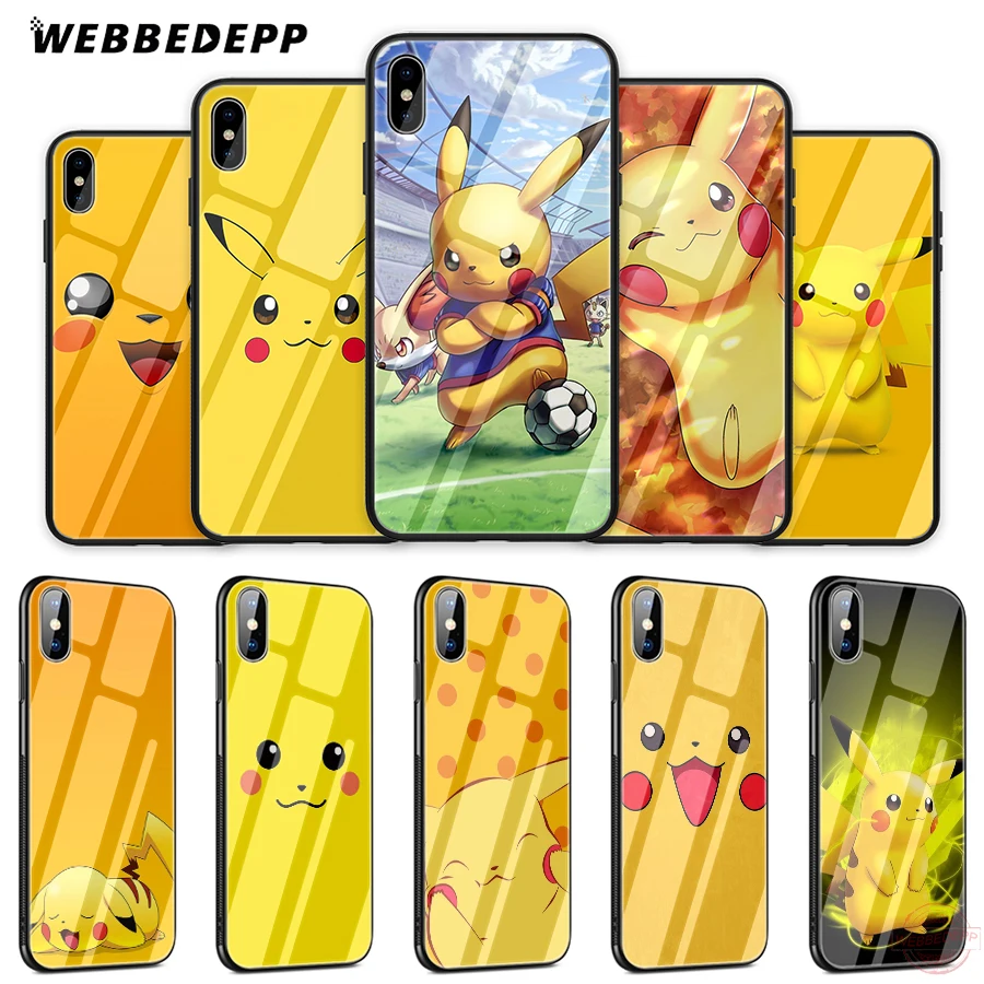 WEBBEDEPP Pokemon Pikachu Tempered Glass Phone Case for Apple iPhone XS Max XR X 8 7 6S Plus 5S SE Cover
WEBBEDEPP Pokemon Pikachu Tempered Glass Phone Case for Apple iPhone XS Max XR X 8 7 6S Plus 5S SE Cover