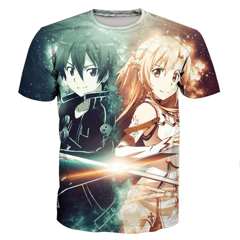 Anime Sword Art Online Kirito Asuna T-shirts Men Harajuku 3D T Shirt Cartoon SAO Summer Casual Tees Tops Camisetas Masculina
Anime Sword Art Online Kirito Asuna T-shirts Men Harajuku 3D T Shirt Cartoon SAO Summer Casual Tees Tops Camisetas Masculina