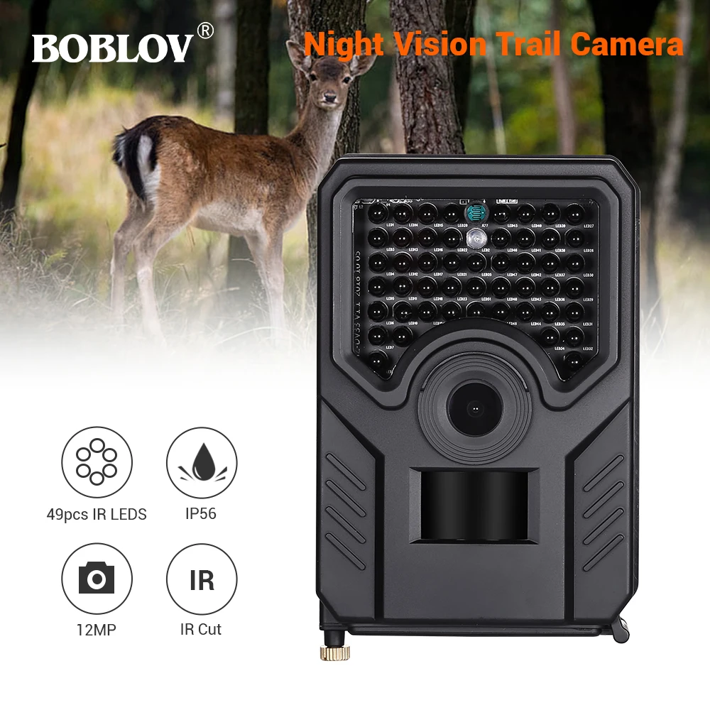 BOBLOV PR200 12MP Trail Hunting Camera 49PCS Infared Leds Night Vision Wildlife Cam 25FPS Waterproof Scouting Camara Photo Traps
BOBLOV PR200 12MP Trail Hunting Camera 49PCS Infared Leds Night Vision Wildlife Cam 25FPS Waterproof Scouting Camara Photo Traps