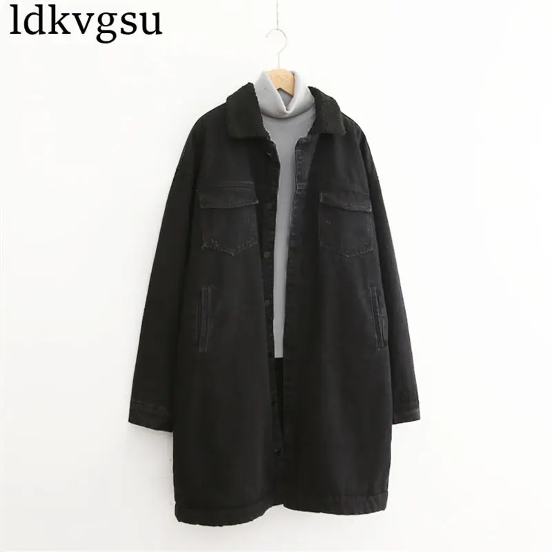 2019 NEW Winter retro literary lamb hair quilted thick Denim Coat Jacket Women loose long Windbreaker Jacket Black Outwear V180
2019 NEW Winter retro literary lamb hair quilted thick Denim Coat Jacket Women loose long Windbreaker Jacket Black Outwear V180