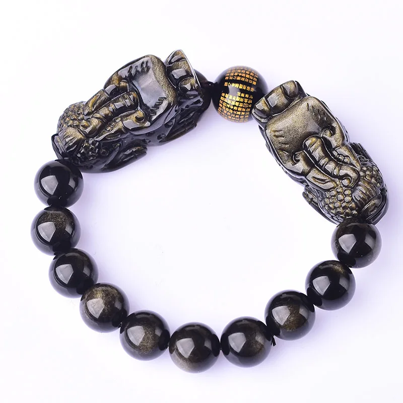 Dropshipping Gold Black Natural Obsidian Stone Bracelets Heart Sutra Transport Double Dragon Head Pixiu Energy Bracelet Jewelry
Dropshipping Gold Black Natural Obsidian Stone Bracelets Heart Sutra Transport Double Dragon Head Pixiu Energy Bracelet Jewelry