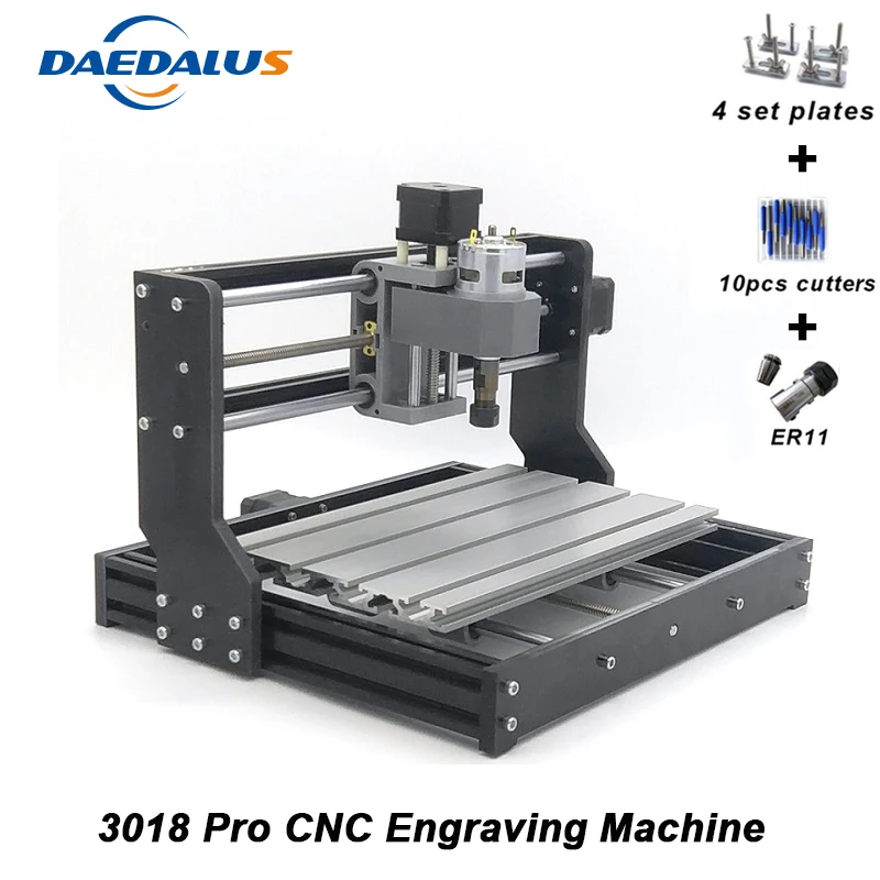 CNC Engraver Machine 3018 PRO Engraving Machine Mini DIY PCB ER11 Wood Router 775 Spindle Motor 3 Axis Pro GRBL Control Engraver
CNC Engraver Machine 3018 PRO Engraving Machine Mini DIY PCB ER11 Wood Router 775 Spindle Motor 3 Axis Pro GRBL Control Engraver
