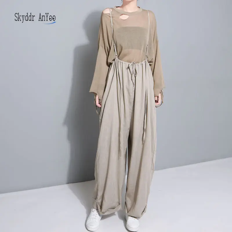High Waist Pants For Women Cotton and Linen Suspender Adjustable Female Trouser Solid Colour Long Wide Leg Casual Jumpsuits 014
High Waist Pants For Women Cotton and Linen Suspender Adjustable Female Trouser Solid Colour Long Wide Leg Casual Jumpsuits 014