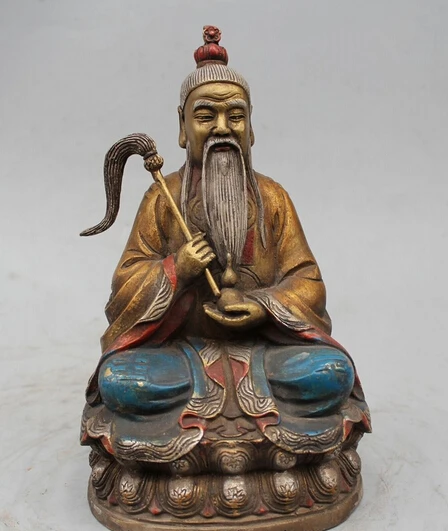 wholesale factory 9" Chinese Fengshui Copper Painted Taoism Taoist Priest Lao Jun God Statue Sculp
wholesale factory 9" Chinese Fengshui Copper Painted Taoism Taoist Priest Lao Jun God Statue Sculp