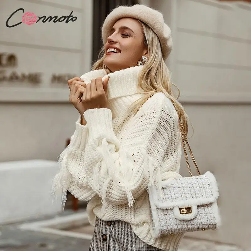 Conmoto Solid Deep Gray Casual Women Sweaters 2019 Winter Turtleneck Knitwear Sweater Oversized Tassel Knitted Pullovers Jumpers
Conmoto Solid Deep Gray Casual Women Sweaters 2019 Winter Turtleneck Knitwear Sweater Oversized Tassel Knitted Pullovers Jumpers