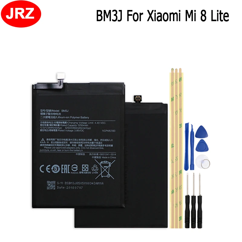 JRZ BM3J For Xiaomi Mi 8 Lite Phone Battery 3250/3350mAh Hight Capacity Replacement Batteries For Xiaomi Mi 8 Lite+Tools Set
JRZ BM3J For Xiaomi Mi 8 Lite Phone Battery 3250/3350mAh Hight Capacity Replacement Batteries For Xiaomi Mi 8 Lite+Tools Set