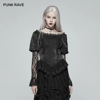 PUNK RAVE Women Gothic Shirts Black Victorian Lace Jacquard Blouse Lantern Fashion Party Club Women Sexy Tops Shirt
PUNK RAVE Women Gothic Shirts Black Victorian Lace Jacquard Blouse Lantern Fashion Party Club Women Sexy Tops Shirt