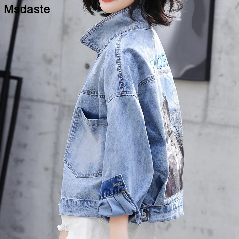 Women Denim Jacket Coat Autumn 2019 New Long Sleeves Jeans Jackets Print Tops Casaco Feminino Single Breasted Casual Coat
Women Denim Jacket Coat Autumn 2019 New Long Sleeves Jeans Jackets Print Tops Casaco Feminino Single Breasted Casual Coat