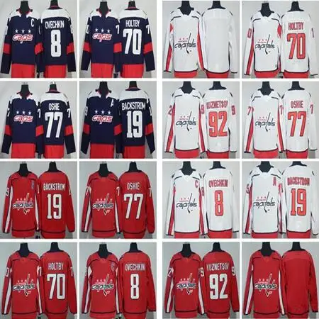 

Dwayne hockey jerseys #8 Alex Ovechkin 19 Nicklas Backstrom 70 Braden Holtby 77 T.J. Oshie KUZNETSOV Capitals jersey