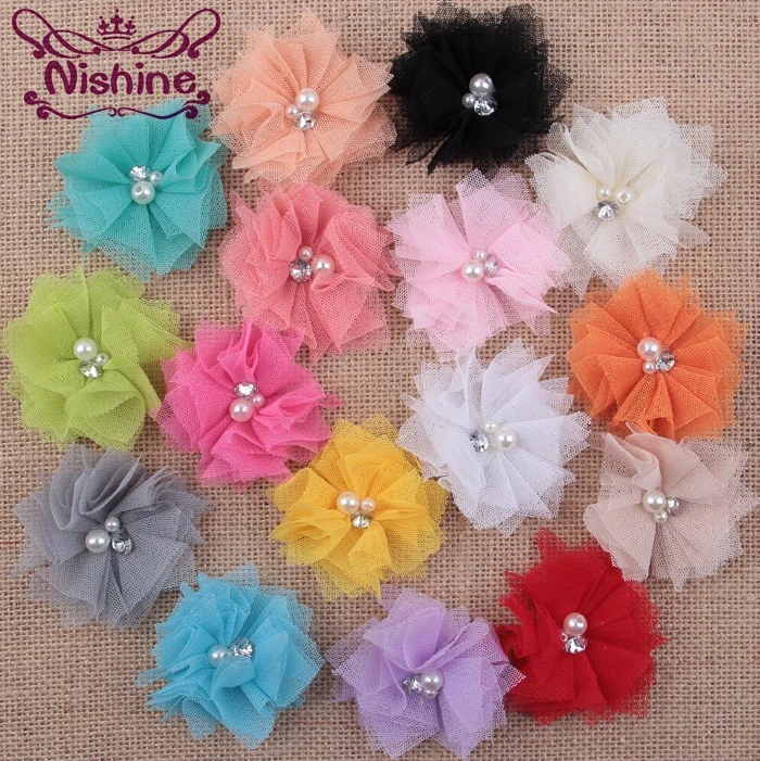 Nishine 10PCS 6.5cm 16colors DIY Soft Chic Mesh Hair Flowers With Rhinestones+Pearls Artificial Fabric Flowers For Diy Headband
Nishine 10PCS 6.5cm 16colors DIY Soft Chic Mesh Hair Flowers With Rhinestones+Pearls Artificial Fabric Flowers For Diy Headband