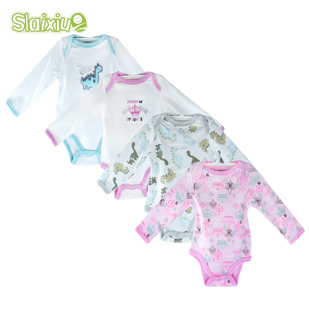 SLAIXIU Autumn Baby Bodysuits Cotton Long Sleeve Infant Jumpsuits Boy Girls Newborn Baby Clothes Cartoon Bodysuit 4pcs/lot
SLAIXIU Autumn Baby Bodysuits Cotton Long Sleeve Infant Jumpsuits Boy Girls Newborn Baby Clothes Cartoon Bodysuit 4pcs/lot