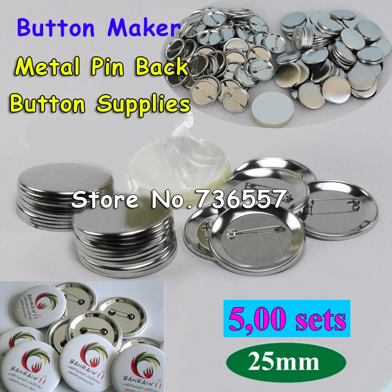 500 Sets 1" 25mm Pin Back Metal Pinback Button Supply Materials for Professional All Steel Badge Button Maker
500 Sets 1" 25mm Pin Back Metal Pinback Button Supply Materials for Professional All Steel Badge Button Maker