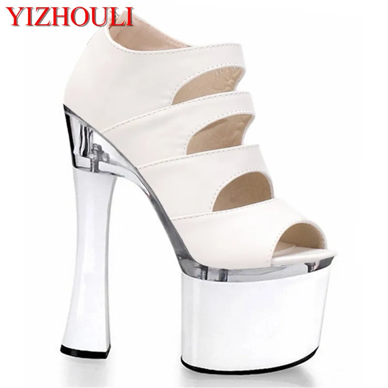 Sexy fish mouth hollow out 18cm high stiletto sandals with white wedding bride shoes fashion runways for women's shoes
Sexy fish mouth hollow out 18cm high stiletto sandals with white wedding bride shoes fashion runways for women's shoes