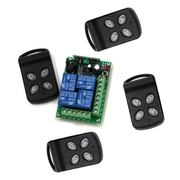 DC 12V 24V 4 CH 4CH RF Wireless Remote Control Switch System 4pcs Transmitter with 4Buttons +1pcs Receiver 315/433MHZ
DC 12V 24V 4 CH 4CH RF Wireless Remote Control Switch System 4pcs Transmitter with 4Buttons +1pcs Receiver 315/433MHZ
