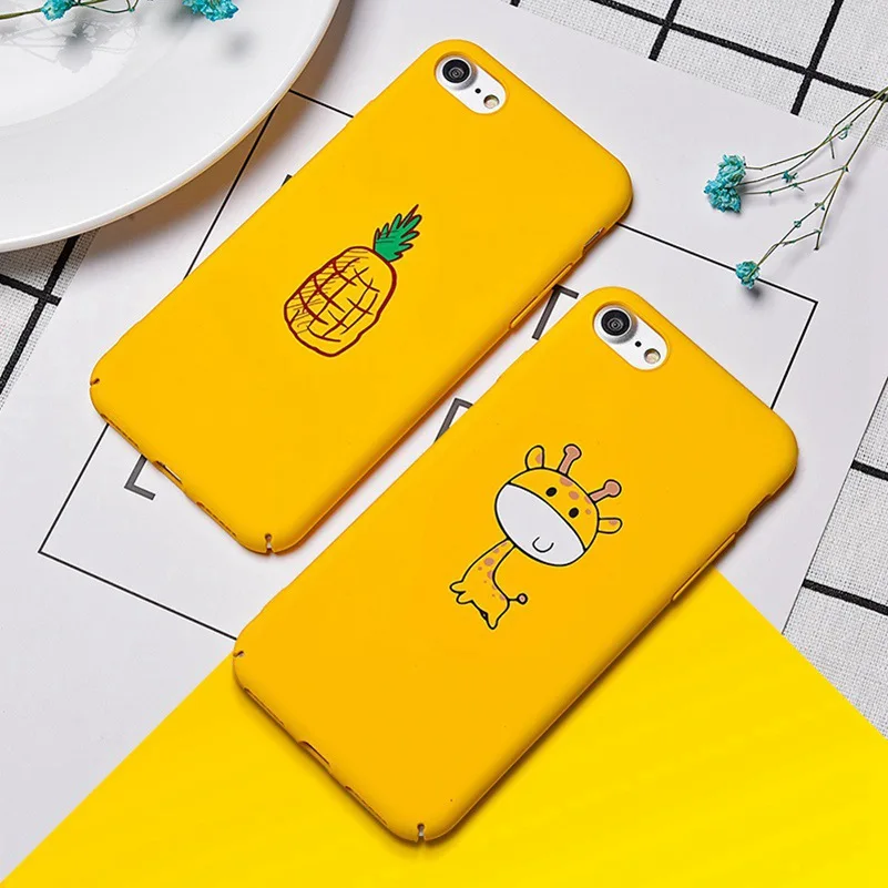 Fashion Cute Case For iPhone X 7 8 6 6S Case Pineapple Giraffe Fruit Animal Phone Cases Hard PC Back Cover For iPhone 6 7 8 Plus (5)