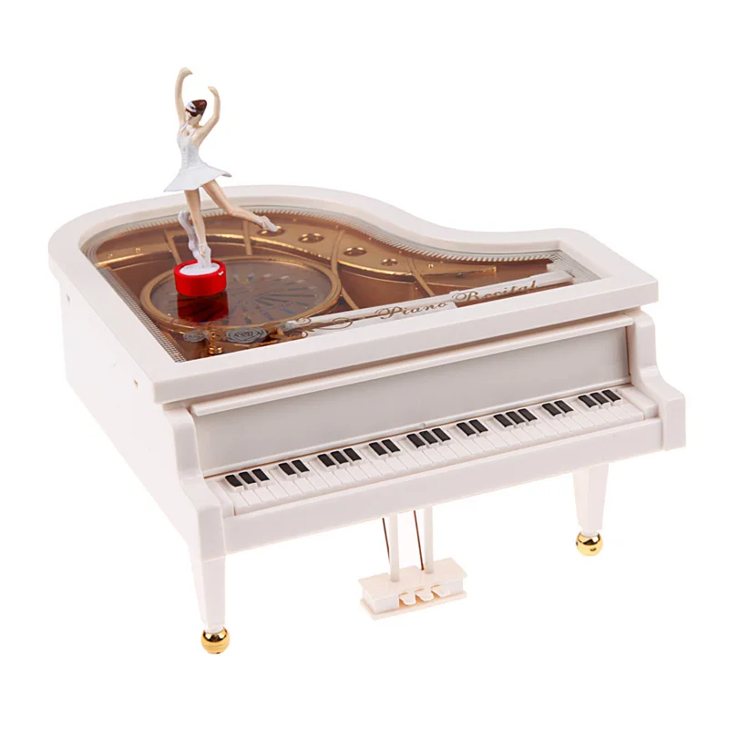 Image Clockwork Type Rotary Classical Ballerina Girl On The Piano Music Box