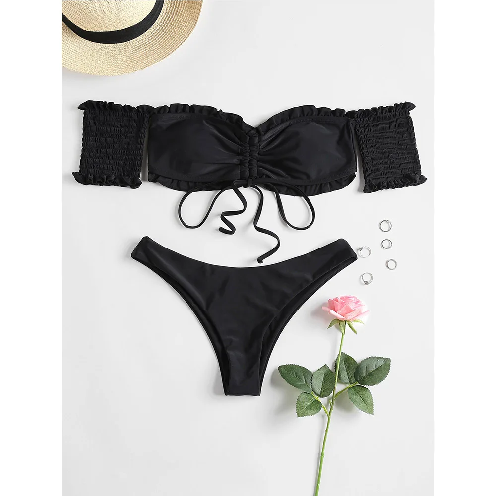 ZAFUL Cinched Bikini Women Swimwear Thong Bikini Set Sexy Swimsuit Summer Beachwear Off Shoulder Bathing Suit Brazilian Bikini
ZAFUL Cinched Bikini Women Swimwear Thong Bikini Set Sexy Swimsuit Summer Beachwear Off Shoulder Bathing Suit Brazilian Bikini