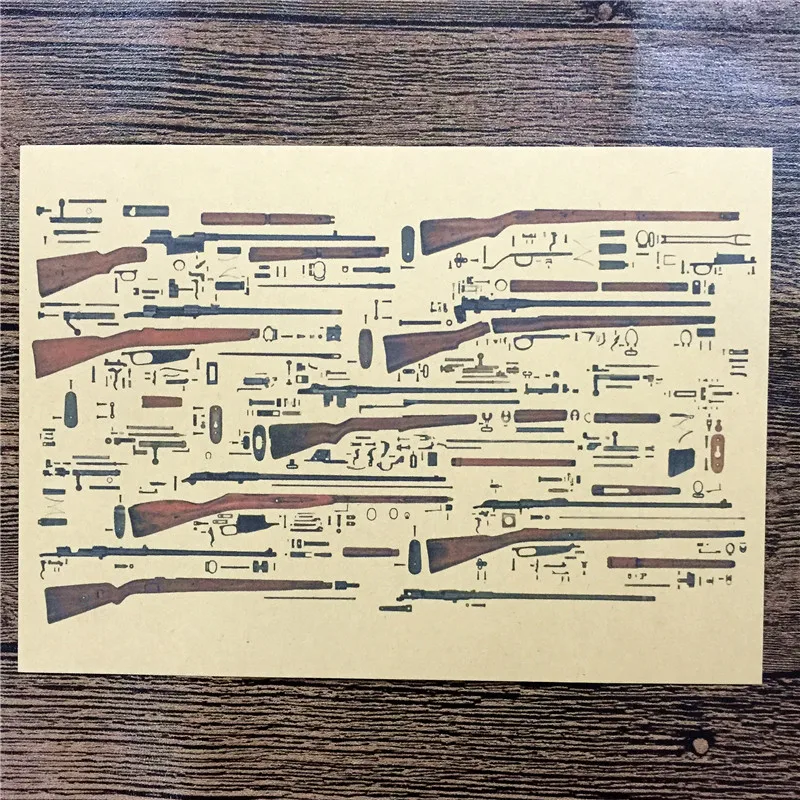 High quality all kinds of rifle gun diagram kraft paper retro poster pictures for home decor house sticker FI-307 42x30cm
High quality all kinds of rifle gun diagram kraft paper retro poster pictures for home decor house sticker FI-307 42x30cm