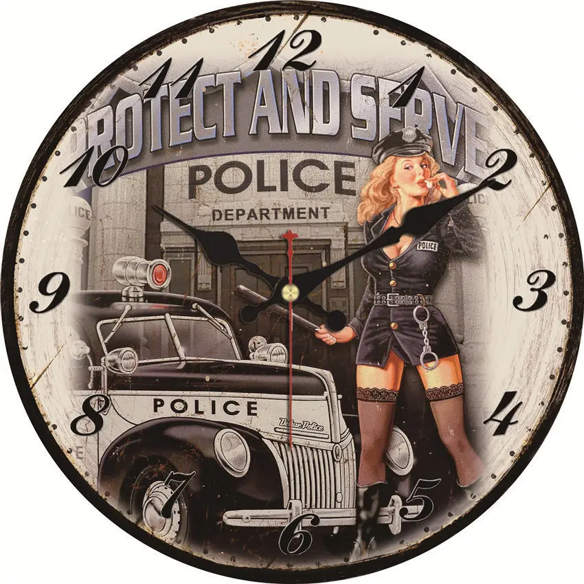 Shabby Chic Policewoman Design Clock Home Decor Office Cafe Kitchen Wall Watches Silent Wall Clocks Art Vintage Large Wall Clock
Shabby Chic Policewoman Design Clock Home Decor Office Cafe Kitchen Wall Watches Silent Wall Clocks Art Vintage Large Wall Clock