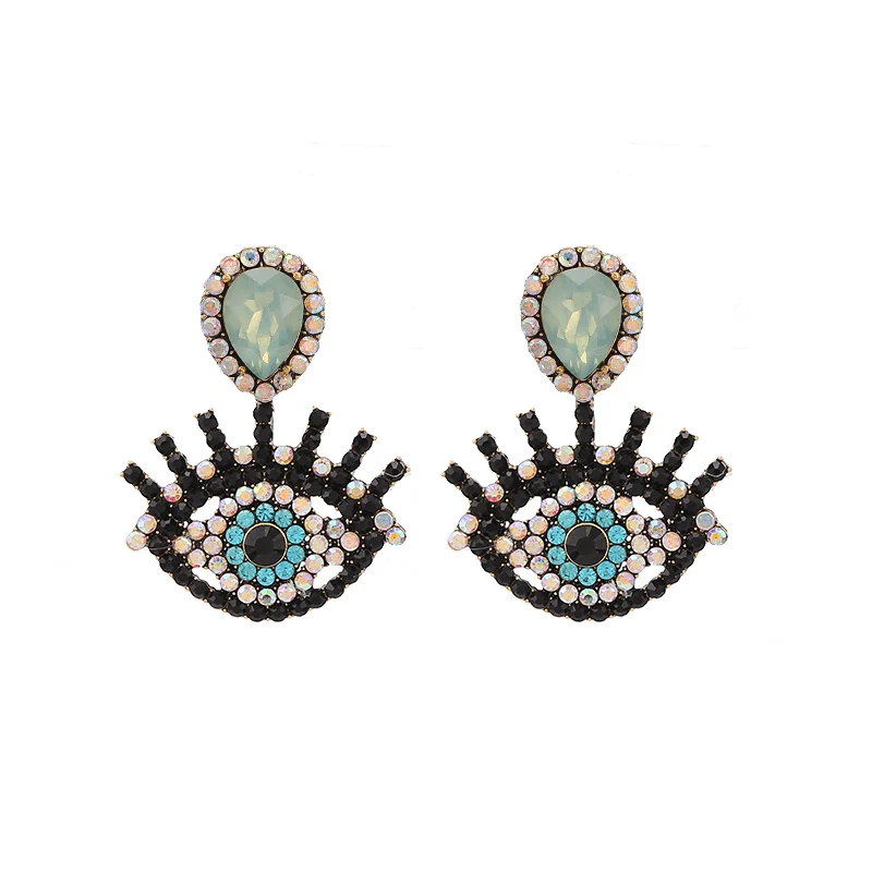 Crystal stone earrings sutd earrings for women statement earrings drop earrings for women Blue Green