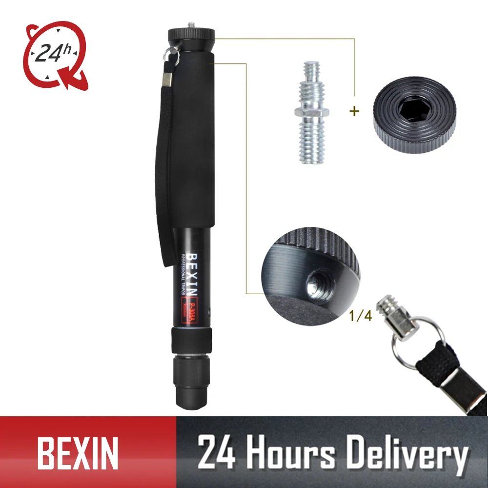 BEXIN High Quality Aluminum Alloy Portable professional adjustable monopod handheld for dslr camera phone video camera
BEXIN High Quality Aluminum Alloy Portable professional adjustable monopod handheld for dslr camera phone video camera