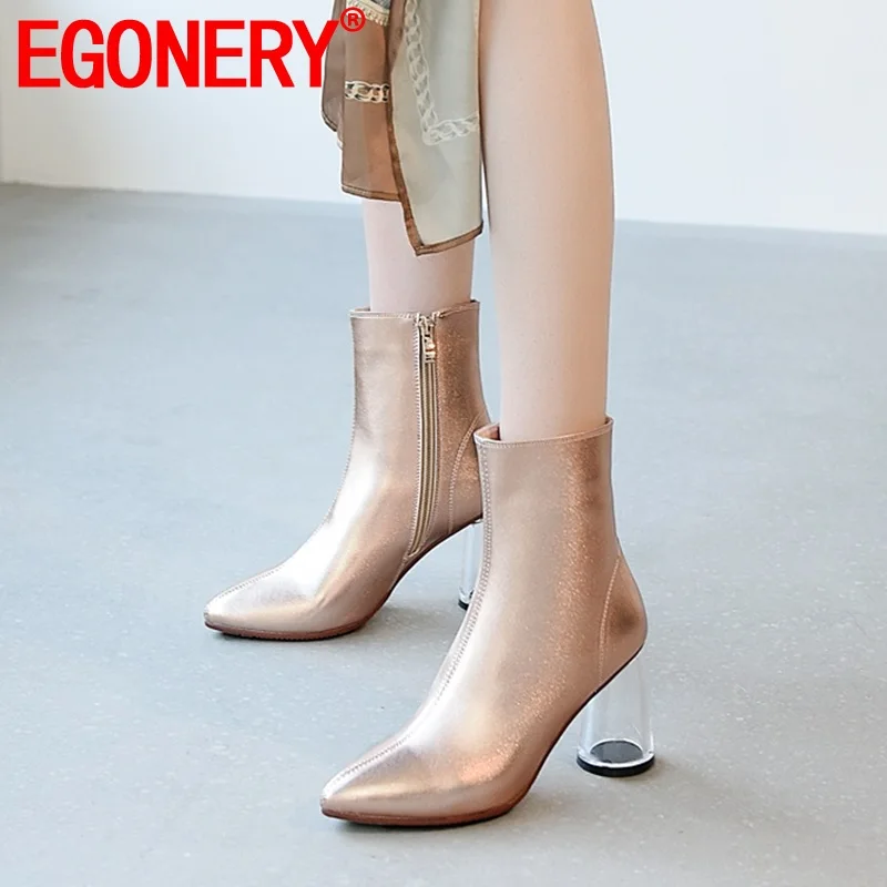 EGONERY woman shoes winter new fashion pointed toe ankle boots 2019 sexy outside high heels zipper plus size office party shoes 
EGONERY woman shoes winter new fashion pointed toe ankle boots 2019 sexy outside high heels zipper plus size office party shoes