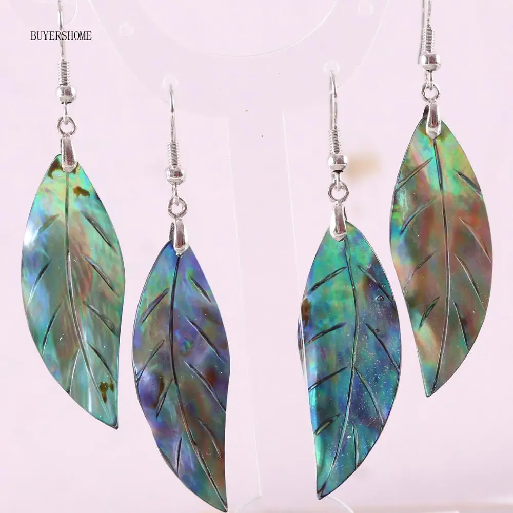 Leaf Bead Silver Handmade Jewelry For Women Natural Blue New Zealand Abalone Shell Earrings 1Pair U046
Leaf Bead Silver Handmade Jewelry For Women Natural Blue New Zealand Abalone Shell Earrings 1Pair U046