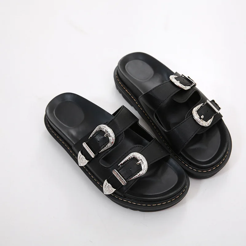 Metal Belt Buckle Slippers Women New Fashion PU Beach Slippers Flats Footwear Ladies Soft Light Waterproof Slippers Shoes
Metal Belt Buckle Slippers Women New Fashion PU Beach Slippers Flats Footwear Ladies Soft Light Waterproof Slippers Shoes