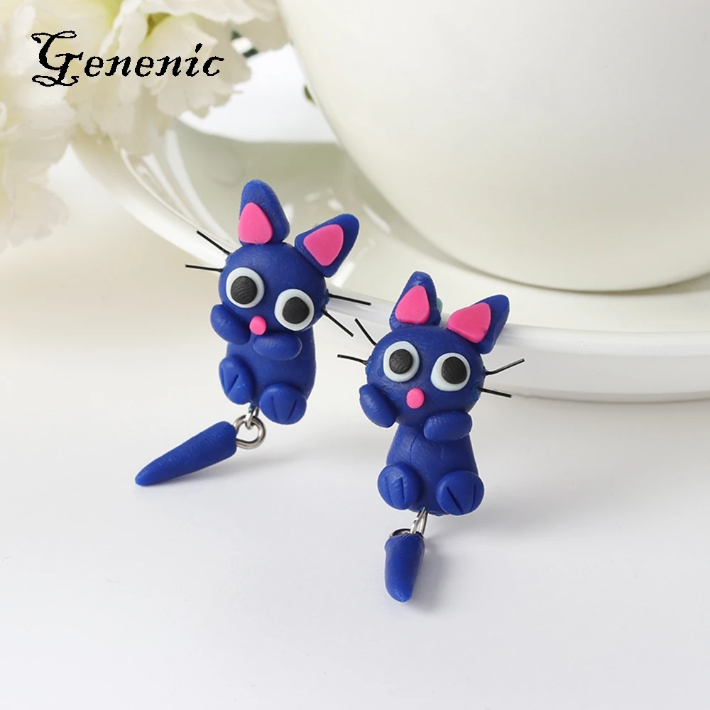 1 Pair Fashion Unisex Handmade Polymer Clay Soft Cute Blue Cat Earrings Cartoon Animal Piercing Ear Stud Earring Jewelry
1 Pair Fashion Unisex Handmade Polymer Clay Soft Cute Blue Cat Earrings Cartoon Animal Piercing Ear Stud Earring Jewelry