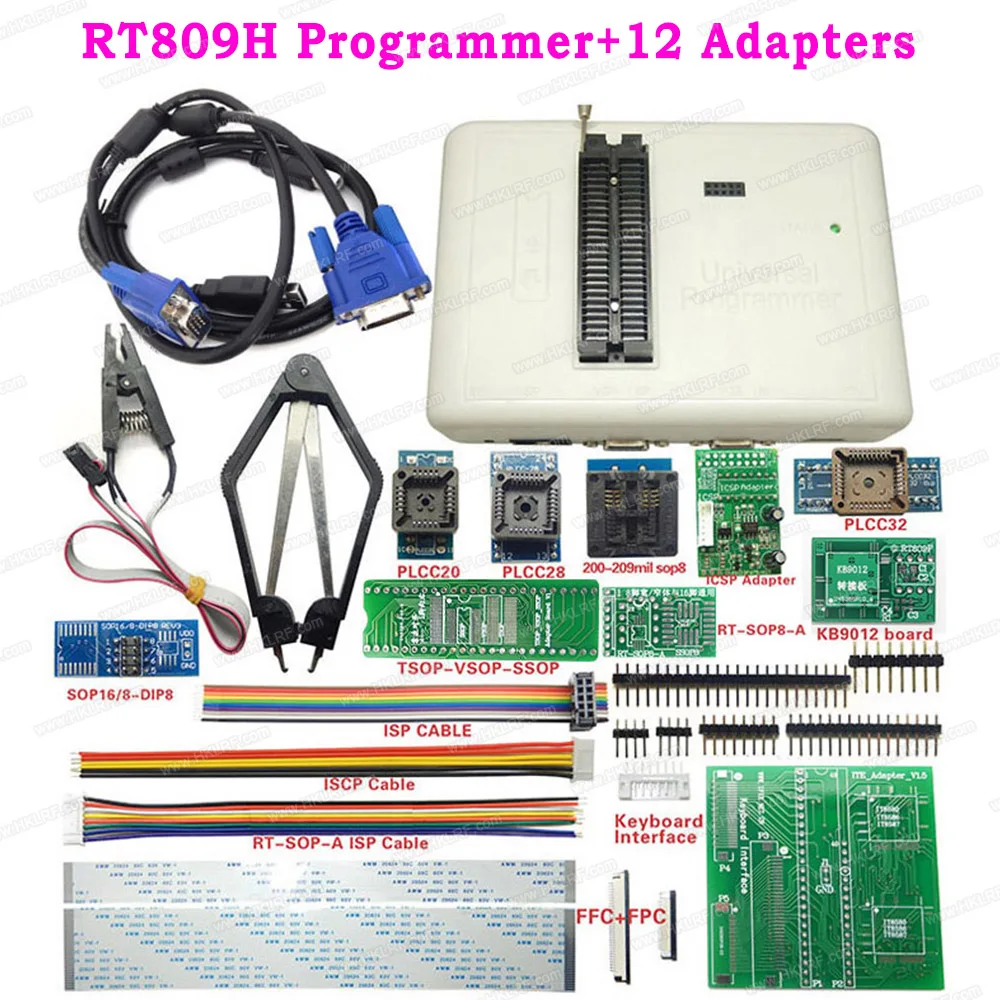 RT809H Universal EEPROM Programmer 12 / 21 Items + SOP8 Adapter Sockets + Test Clip Replace RT809H TL866II Plus USB Programmer
RT809H Universal EEPROM Programmer 12 / 21 Items + SOP8 Adapter Sockets + Test Clip Replace RT809H TL866II Plus USB Programmer