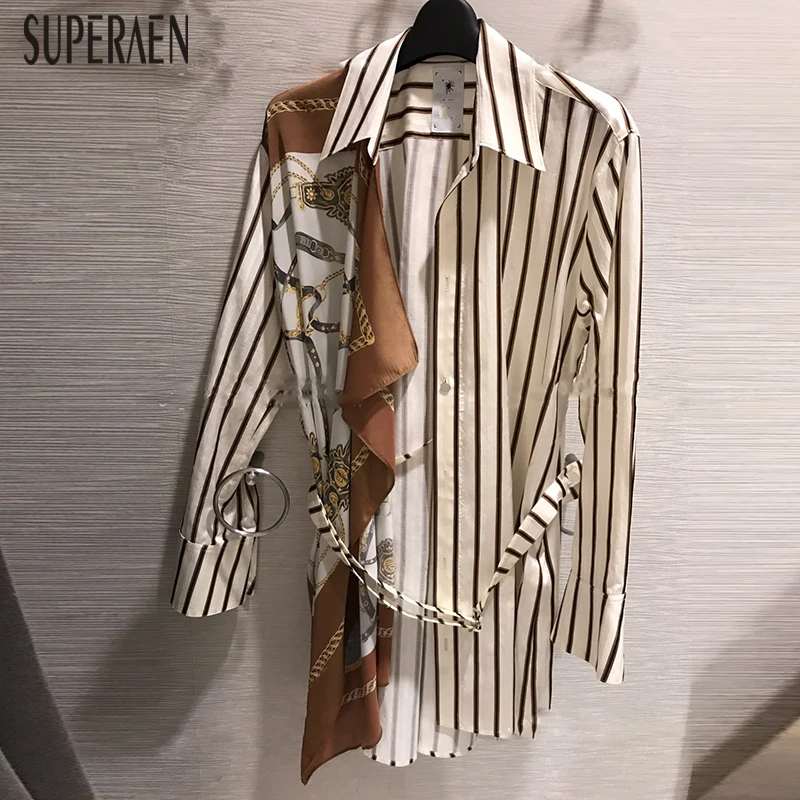 SuperAen 2019 Spring and Summer New Women Shirts Wild Long Sleeve Casual Wild Blouses and Tops Female Striped Fashion Shirts
SuperAen 2019 Spring and Summer New Women Shirts Wild Long Sleeve Casual Wild Blouses and Tops Female Striped Fashion Shirts