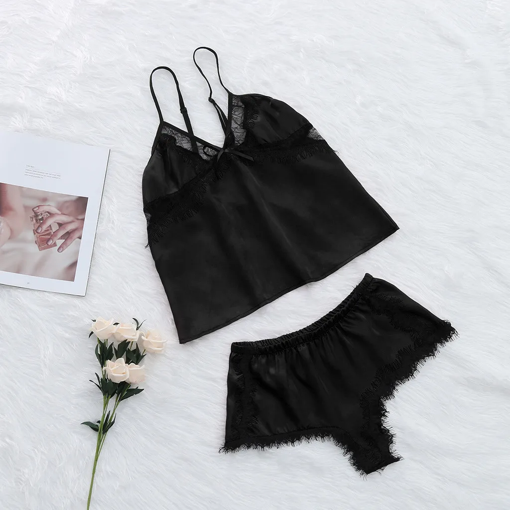 2019 pajamas for women Sexy Satin Sling Sleepwear Lingerie Lace Bowknot Nightdress Underwear pyjama sexy femme #XTN
2019 pajamas for women Sexy Satin Sling Sleepwear Lingerie Lace Bowknot Nightdress Underwear pyjama sexy femme #XTN
