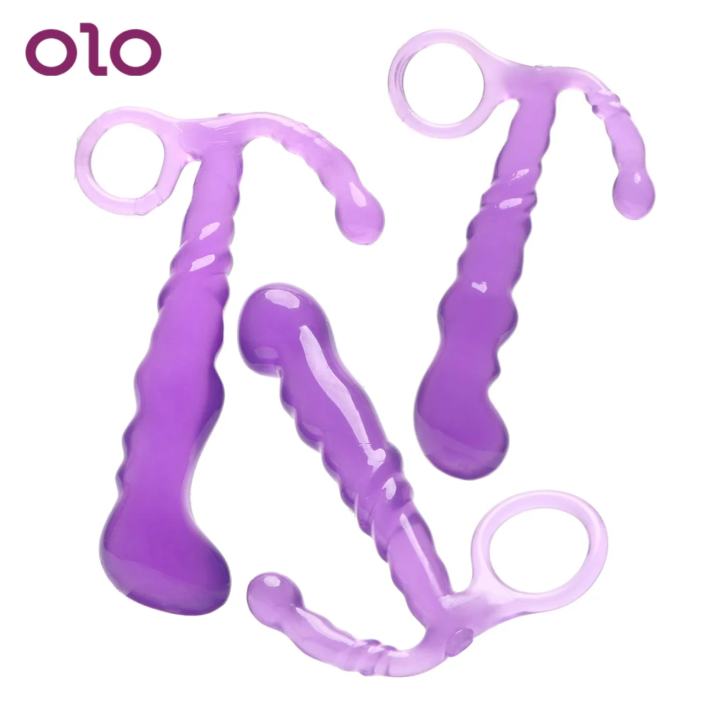 OLO With Pull Ring Butt Plug for Beginner Sex Toys Men Women Anal Colorful Crystal Jewelry Prostate Massager S/M/L | Красота и